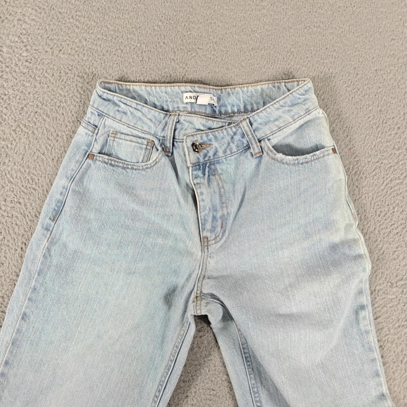 And Now This Jeans Womens 26 Light Wash Straight Leg High Rise Denim 100% Cotton - Picture 3 of 16